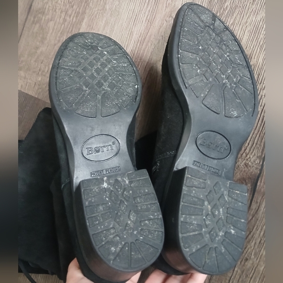 Born Cotto Black Suede Tall Lace Knee High Womens Boots Size 7.5 - Picture 11 of 12